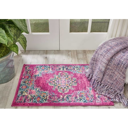 Nourison Passion Persian Fuchsia 1'10" x 2'10" Area Rug, (2x2)
