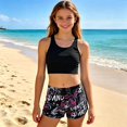 thumbnail image 2 of LIIPEE Girls Swimsuit Crop Tankinis 3 Piece Set Casual Summer Solid Color Scoop Neck Racerback Tankini Tops And Briefs Fashion Graphic Shorts Kids Pool Party Beach Swimwear,3-4 Years, 2 of 5