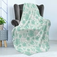 thumbnail image 4 of Turquoise Soft Flannel Fleece Blanket, Flowers Butterflies Leaves Pattern Springtime Romantic Design Nature, Cozy Plush for Indoor and Outdoor Use, 60" x 80", Turquoise Seafoam Pearl, by Ambesonne, 4 of 5
