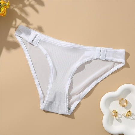 Underwear Women Pack Waisted Lace Sexy Triangle No Trace Low Waist Breathable Transparent Mesh Underwear Breathable Seamless Panties
