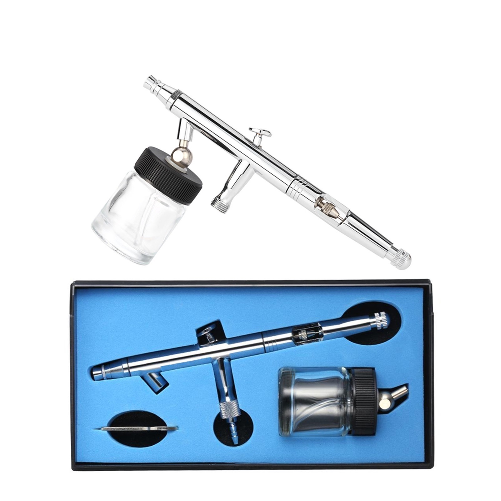 Paint Sprayer 0.5mm 22cc Dual-Action Airbrush Kit Set For Art Craft Painting Auto Paint Hobby Air Brush Nail ,Versatile applications