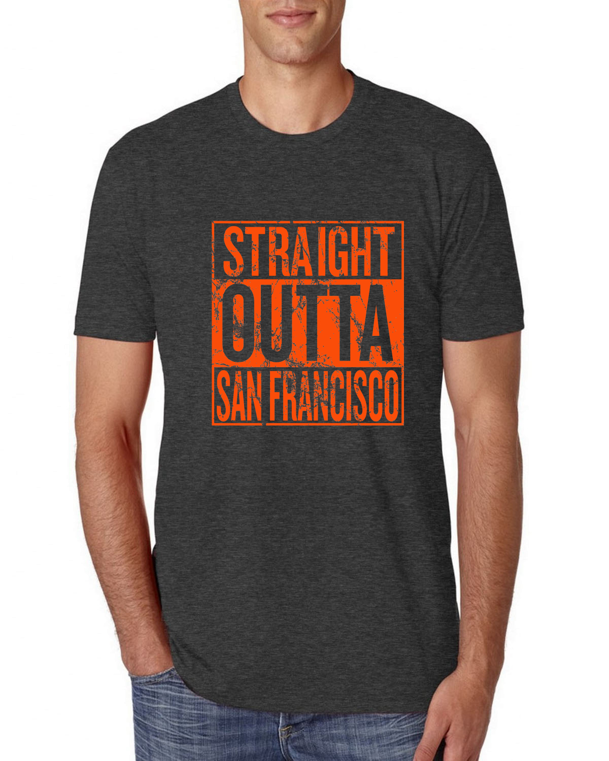 Straight Outta San Francisco SF Fan | Fantasy Baseball Fans | Mens Sports Premium Tri Blend T-Shirt, Vintage Black, X-Large - image 1 of 4