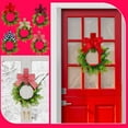 thumbnail image 2 of Christmas Bow Wreath, American Christmas Creative Door Hanging with Simulation Red Berries & Red Ribbon, Festive Decoration for Home Door, Xmas Tree, Shopping Mall, Hotel, Reusable & Easy to Install, 2 of 9