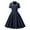 Navy, variant on Kaemgyyd 1950s Vintage Dress for Women Short Sleeve Style Cocktail Flowy a Line Dresses Lapel Solid Color Casual Outfit