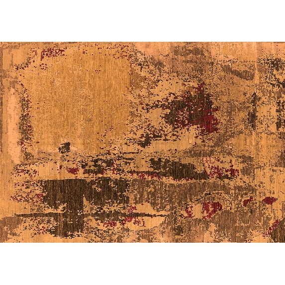 Ahgly Company Indoor Rectangle Oriental Orange Industrial Area Rugs, 8' x 10'