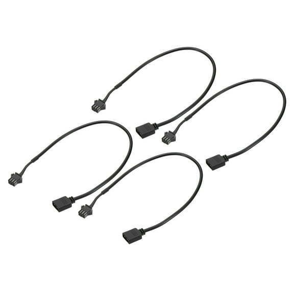 Uxcell 5V 3 Pin to SM3P Female Splitter Cable, 4 Pcs PWM Fans RGB Power Cord ARGB Extension Connector Plug, Black