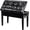 Black-adjustable, variant on WSWJY Adjustable Duet Piano Bench with Storage Black Faux Leather Piano Stool Deluxe Padded Seat with 2” Thick Cushion
