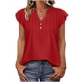 thumbnail image 2 of Fznquz Summer Tank Tops for Women V Neck Casual Tanks Dressy Cap Sleeve Red Sleeveless Shirts, 2 of 9