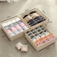thumbnail image 4 of Simple Houseware Sock Drawer Organizer for Dresser/Closet/Bedroom, 3 Pack, Beige（Only storage bags available）, 4 of 5