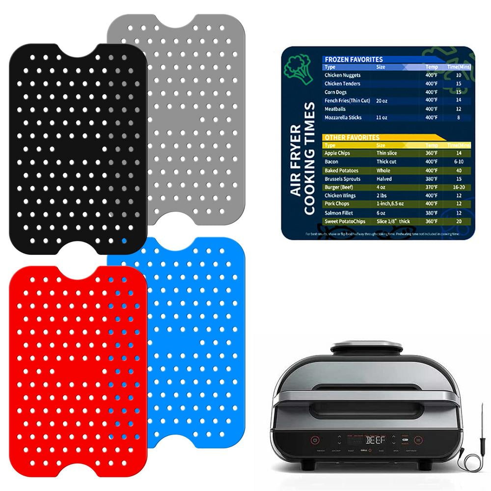 4pcs Reusable Silicone Air Fryer Liners With Magnetic Cheat Sheet And Easy  Clean Air Fryer Accessories, Non-stick Air Fryer Replacement Indispensable  Items