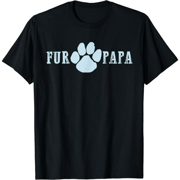 Mens Fur papa Funny Dog Dad Paw Print Birthday Gift for Men T-Shirt