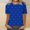 Blue, variant on Itsame Summer Womens Printed T-Shirt Casual Short Sleeved Shirt Tops Fashionable Round Neck Blouses Pink Size S