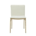 thumbnail image 2 of Benjara Cid Abby 19 Inch Side Dining Chair, Off White, Brass Gold Finished Legs, 2 of 5