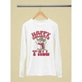 thumbnail image 3 of Happy Holidays Y'all Cowboy Snowman Women's Long Sleeve, 3 of 4