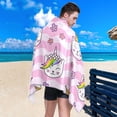 thumbnail image 5 of Coolnut Wavy Pink Cat Beach Towel Quick Dry Absorbent Bath Towels Sandproof Lightweight Towel for Gym Yoga Sports Swimming- 30x60in Washcloth Gift, 5 of 7