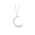 thumbnail image 2 of Sterling Silver Crescent Moon and Stars Pendant Necklace with 18" Silver Chain, 2 of 4