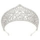 thumbnail image 5 of Tiara Fernando Diadema de novia de cristal Blanco Tocados de corona nupcial, 5 of 8