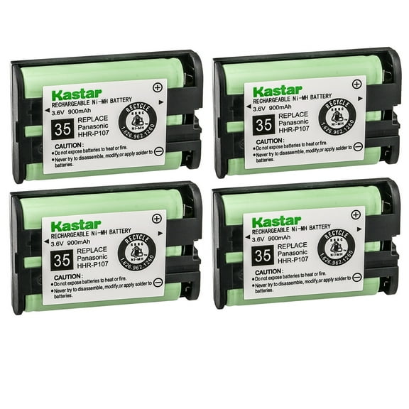 Kastar 4-Pack HHR-P107 Battery Replacement for Panasonic HHR-P107 HHRP107, HHR-P107A HHR-P107A/1B HHR-P107A1B, TYPE 35, PQSUHGLA1ZA, RADIO SHACK 23-499 23499 Sennheiser BA300