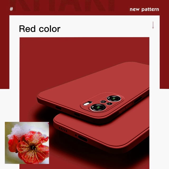 Funda de teléfono de silicona cuadrada líquida para Xiaomi Redmi Note 10 7 8 9 9S Pro Max Poco M4 X3 F3 GT X3 Pro NFC 5G, Funda fina suave Tan Jianjun unisex