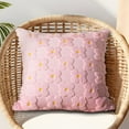 thumbnail image 5 of Spring Summer Yellow Color Flower Heart Throw Pillow Cover 18x18 Inch Set of 1 Easter Decoration Soft Plush Flower Jacquard Throw Pillows Cushion Case for Bedroom Sofa Holiday Festivals Home Decor, 5 of 9