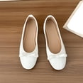 thumbnail image 4 of Gpaecead Women's Bow Flats Solid Color Patent Leather Slip On Soft Sole Comfort Versatile Casual Work Shoes, White, 4 of 8