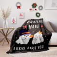 thumbnail image 3 of Halloween Blanket for Women, Fall Throw Blanket for Boyfriend Girlfriend, Couple Halloween Throw Blanket 50x60, Cute Halloween Decorations,Spooky Blanket Autumn Gift for Women Men Her, Black, 3 of 6