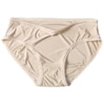 thumbnail image 2 of Women's Mid Rise Soft Seamless Lace Edge Breathable Thin Ice Silk Briefs Underwear Women, 2 of 3