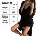 thumbnail image 2 of Camisones para mujer con ribete de encaje y pijama con cinturón, conjunto de ropa de dormir, camisón sexy sin mangas, 2 of 7