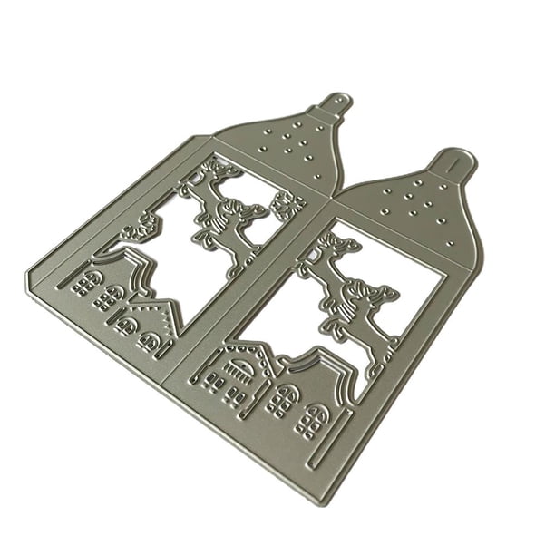 Matsuzay Plantilla de acero al carbono para manualidades de papel, patrón de farol de Navidad, troqueles de corte reutilizables, molde de decoración, Artesanía No.1 Matsuzay HA027520-01
