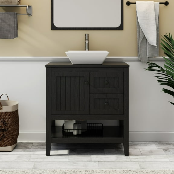 Eclife 30" Freestanding Bathroom Vanity Set with Vessel Sink