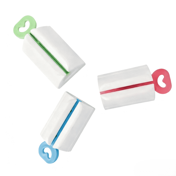 3x Toothpaste Squeezer Bathroom Tube Easy Stand Dispenser Rolling Holder Seat