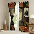 thumbnail image 4 of Feelyou 3D Wildlife Bear Black Out Curtains for Men, Vintage Countryside Cabin Curtains Pack of 2 (42x63 Each), Patchwork Plaid Bedroom Curtains, Living Room Curtains Decor, 4 of 7