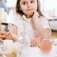thumbnail image 1 of OULII 1 Set Afternoon Tea Set Toy Chocolate Color Wooden for Preschool Kids in Kitchen Pretend Play, 1 of 5