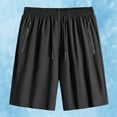 thumbnail image 2 of LpwkSSA Summer Men's Casual And Fashionable Solid Color Drawstring Elastic Waist Shorts Black L, 2 of 9