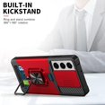 thumbnail image 2 of LAICAIW Compatible for Samsung Galaxy S21 Plus Phone Case with Screen Protector Card Holder Stand Kickstand Heavy Duty Shockproof Hybrid Rugged Drop Protective Cover for Women Men Girls 6.7 inch Red, 2 of 6