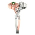 thumbnail image 3 of Halo Engagement Ring for Women - 0.48ct Simulated Emerald in 18K White/Rose Gold Promise Ring, 3 of 6