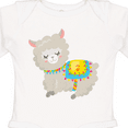 thumbnail image 4 of Inktastic Cute Llama with Colorful Blanket Boys or Girls Long Sleeve Baby Bodysuit, 4 of 5