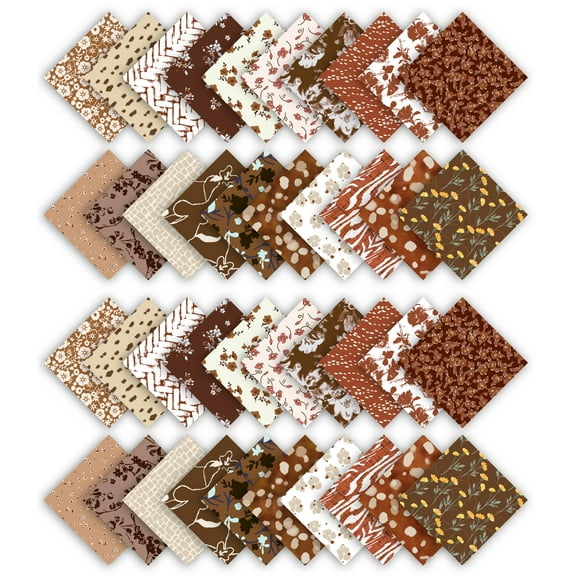 Soimoi Precut 10-inch Florals Prints Cotton Fabric Bundle Quilting Squares Charm Pack DIY Patchwork Sewing Craft