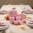 thumbnail image 5 of 7Pcs Simulation Pumpkin Ornament, Lifelike Pink Pumpkin Model with Pink Ribbon, Funny Desktop Ornament for Fall Harvest Halloween Thanksgiving Decor, 5 of 6
