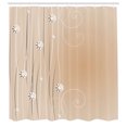 thumbnail image 2 of Ambesonne Abstract Art Shower Curtain, Flowers Dotted Lines, 69"Wx75"L, Pale Peach, 2 of 4