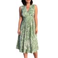 thumbnail image 2 of Bxsruta Womens Summer Sundress Bohemian Floral Pleated Midi Dresses Casual Flowy Tank Dress, 2 of 5