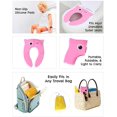 thumbnail image 4 of Funda para asiento de inodoro, asiento de inodoro de viaje, almohadillas de silicona antideslizantes plegables, portátil de viaje reutilizable para niños pequeños y niñas, bolsa de transporte (rosa) Sincero Electrónica, 4 of 5
