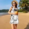 thumbnail image 3 of Xecao Série d'Animaux Amusants pour Robes d'Été pour Femmes Robes Décontractées de Plage Robes de Plage Sans Manches T-Shirt Robe Évasée avec Poches, 3 of 7