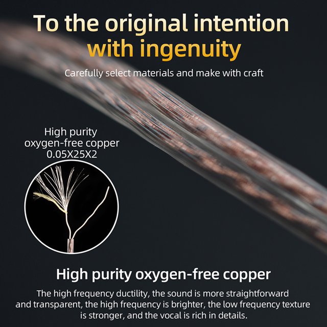 Audífonos Cable trenzado de cobre de alta pureza para para cable KZ/CCA ZST ZSR (B con micrófono)