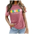 thumbnail image 2 of Women's Workout T Shirts Novelty Pickleball Graphic Print Short Sleeved Tee Tops Trendy Casual Relaxed Fit Basic Outfit Blouses, 2 of 7