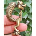thumbnail image 2 of Get 2 Vtgbrasslover Vtg Vintage style fine brass Cartoon squirrel Statue squirrel Fortune Animal figure paperweight toy gift Collectible Art, 2 of 5