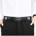 thumbnail image 5 of Men's Belt Genuine Leather Ratchet Belt for Men with Slide Buckle,Trim to Fit width 3.5cm 1 3/8 inch, 5 of 7