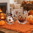 thumbnail image 2 of Boo-tiful Ghost Magic Stemless Glass,3D Halloween Artisan Wine Tumbler with Ghost Pumpkin Spider Black Cat,Spooky Festive Gathering Home Bar Accessory A-1PC, 2 of 8