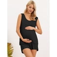 thumbnail image 5 of DARING DIVA Cotton Loungewear Tank Shorts Casual 2 Pieces Pajamas Set 2XL Black, 5 of 7