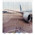thumbnail image 2 of Ambesonne Aircraft Shower Curtain, Plane Wing and Turbine, 69"Wx75"L, Pale Mauve Taupe, 2 of 4